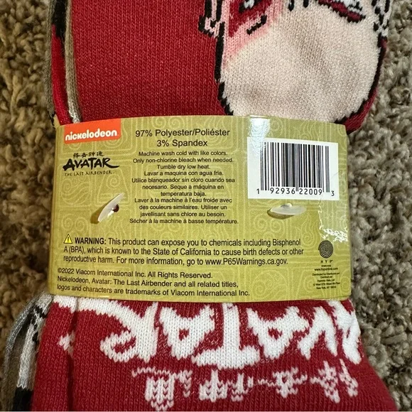 Avatar The Last Airbender 6 Pair CREW SOCKS Men Size 6-12 NEW - Picture 6 of 6
